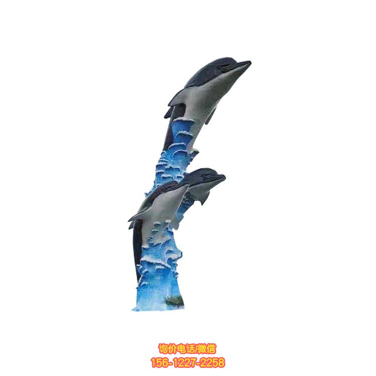 玻璃鋼海豚動物雕塑，為廣場景觀帶來新鮮感