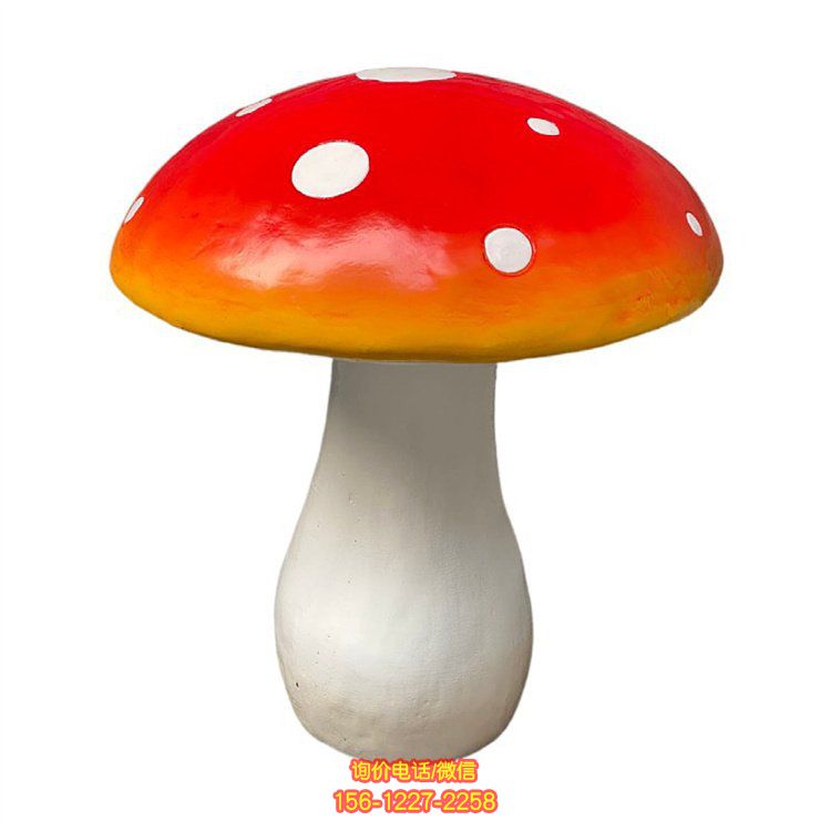 玻璃鋼卡通彩繪蘑菇雕塑，為幼兒園帶來可愛動(dòng)感