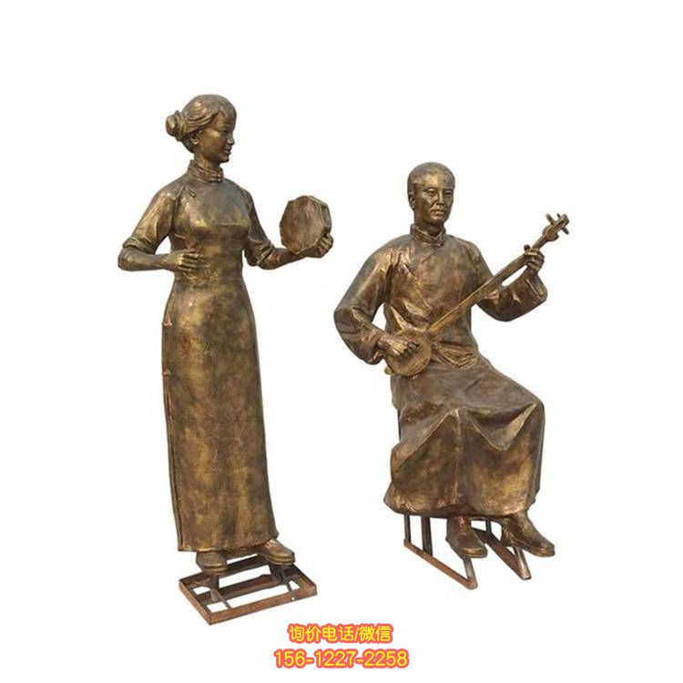 玻璃鋼彈唱人物雕塑，為城市街道注入活力