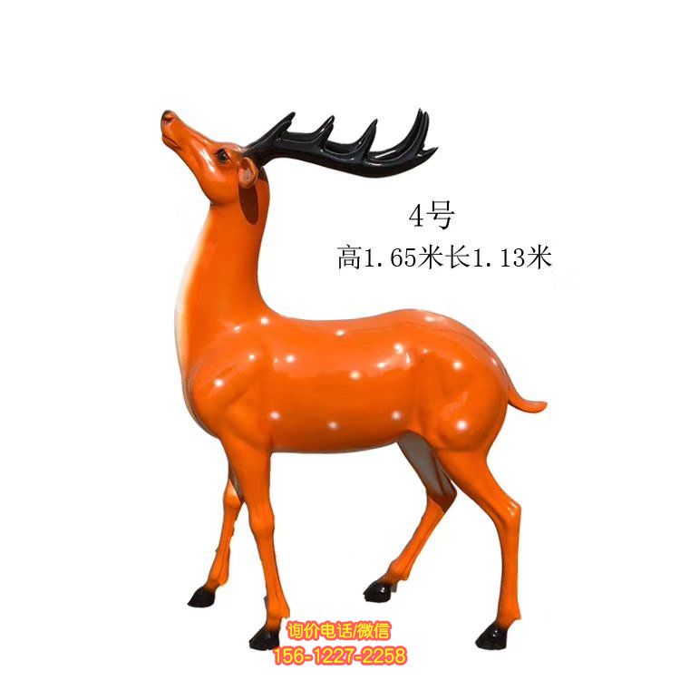 玻璃鋼仿真梅花鹿雕塑，點綴園林美景