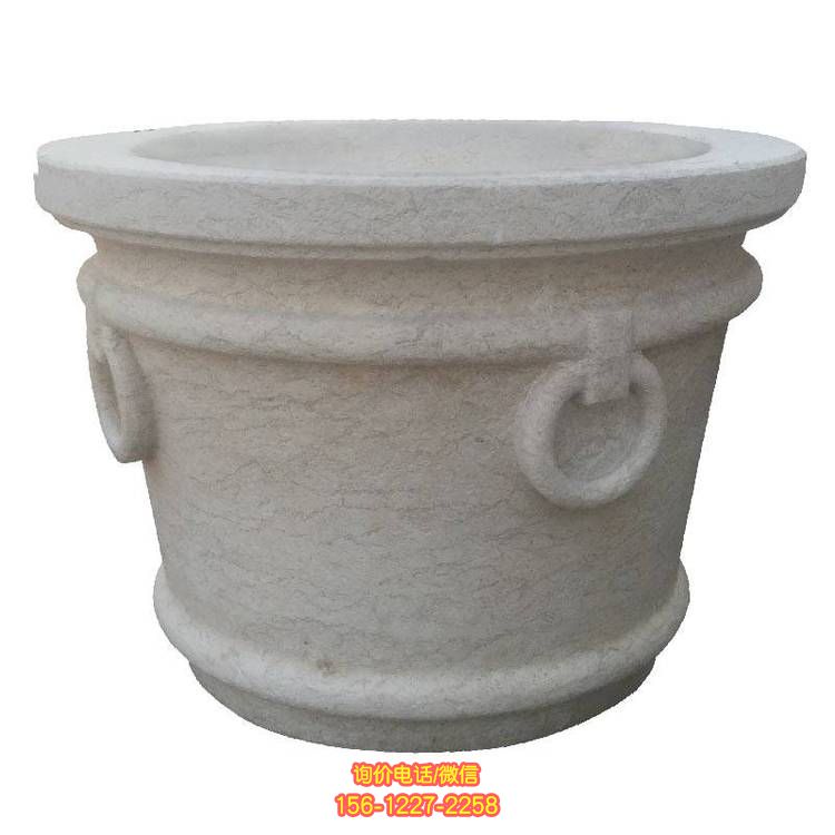 精美仿古花缽雕塑，裝點別墅庭院