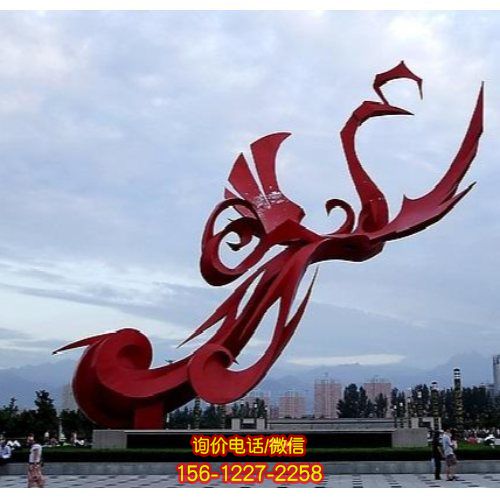 抽象鳳凰雕塑，點(diǎn)綴園林景觀