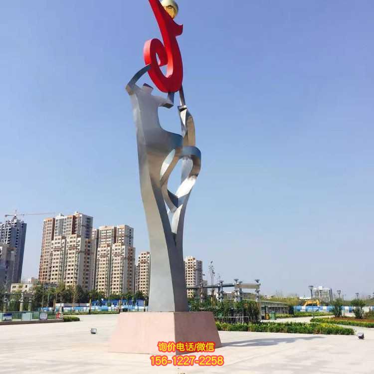 不銹鋼抽象雕塑，點(diǎn)綴廣場(chǎng)景觀