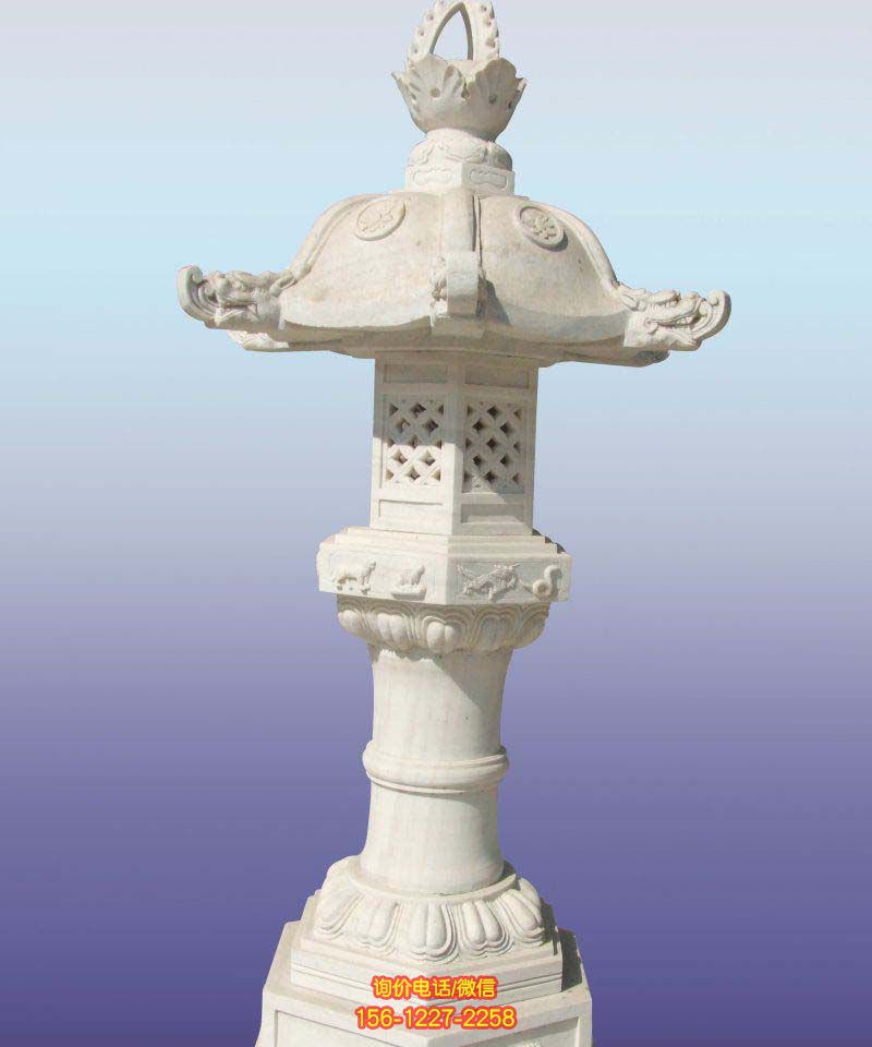 燈籠雕塑-漢白玉庭院擺放燈籠石雕塑 燈籠雕塑-漢白玉庭院擺放燈籠石雕塑