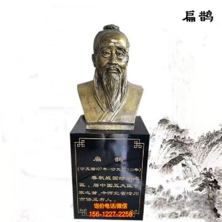 醫學院玻璃鋼仿銅胸像古代名醫雕塑