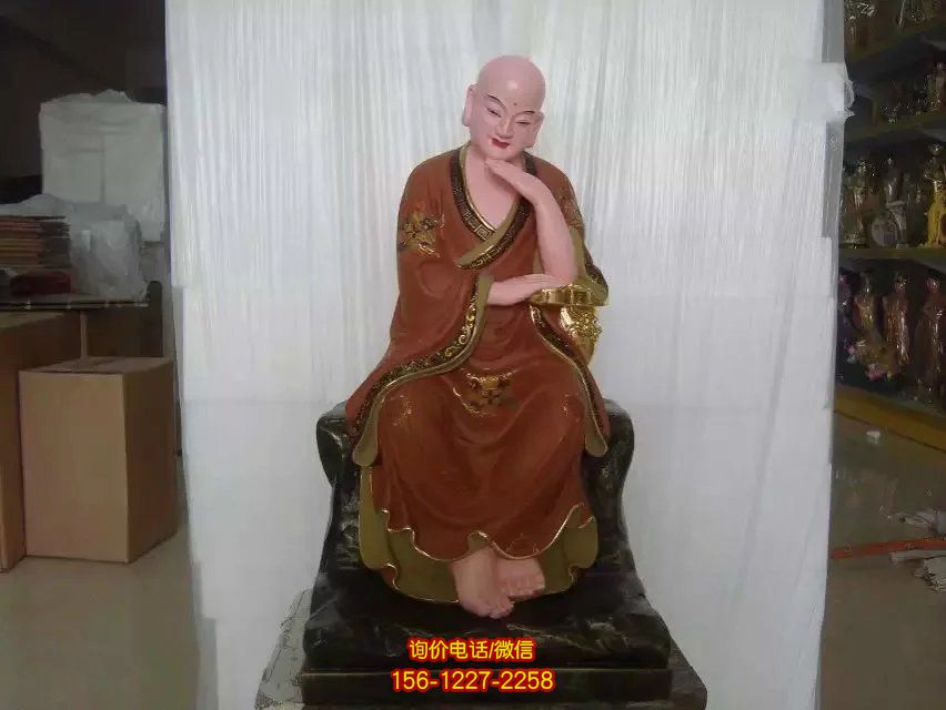 十八羅漢雕塑-玻璃鋼彩繪寺廟拖著下巴的十八羅漢雕塑 十八羅漢雕塑-玻璃鋼彩繪寺廟拖著下巴的十八羅漢雕塑