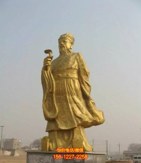 醫(yī)學院廣場站姿拿藥名醫(yī)李時珍鍍金玻璃鋼雕塑 醫(yī)學院廣場站姿拿藥名醫(yī)李時珍鍍金玻璃鋼雕塑