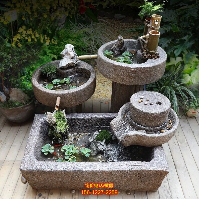 老舊石槽魚缸石頭魚池水缸養魚花盆戶外庭院石磨青石流水景觀 老舊石槽魚缸石頭魚池水缸養魚花盆戶外庭院石磨青石流水景觀