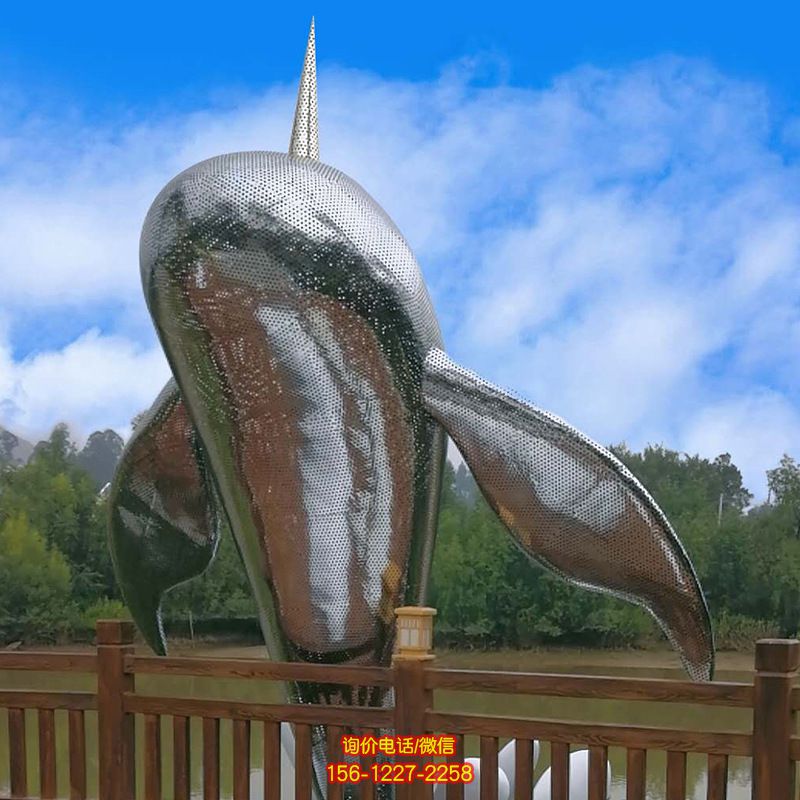 鯨魚雕塑公園擺放的出水的不銹鋼鏤空創(chuàng)意鯨魚雕塑 鯨魚雕塑公園擺放的出水的不銹鋼鏤空創(chuàng)意鯨魚雕塑