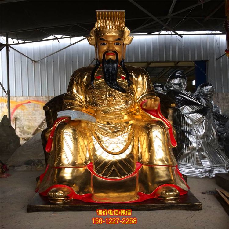 不銹鋼鏡面噴金烤漆寺廟景區(qū)判官雕塑 不銹鋼鏡面噴金烤漆寺廟景區(qū)判官雕塑