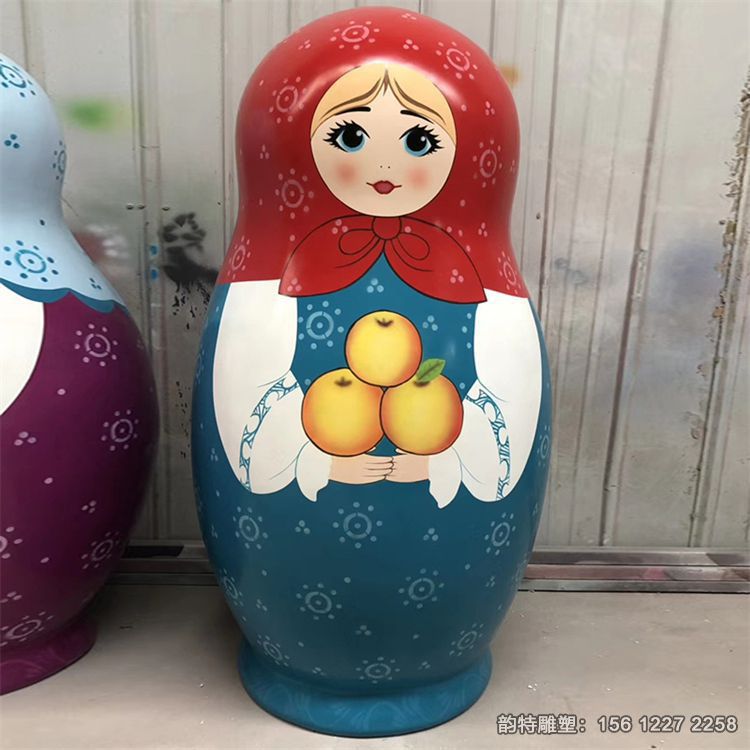 大型玻璃鋼套娃雕塑，彩繪娃娃雕塑大全