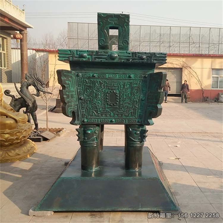 定做青銅鼎雕塑，仿古方鼎雕塑
