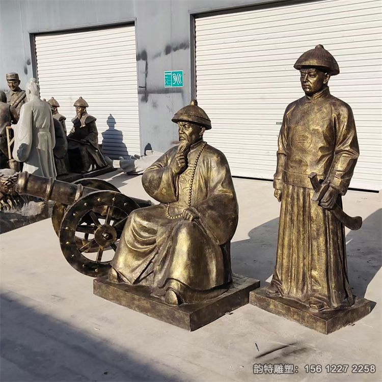 廣場虎門銷煙雕塑，玻璃鋼林則徐禁煙雕塑