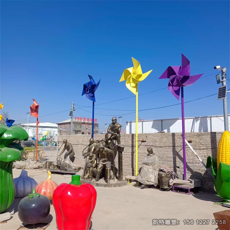 不銹鋼風(fēng)車雕塑 幼兒園彩色風(fēng)車雕塑